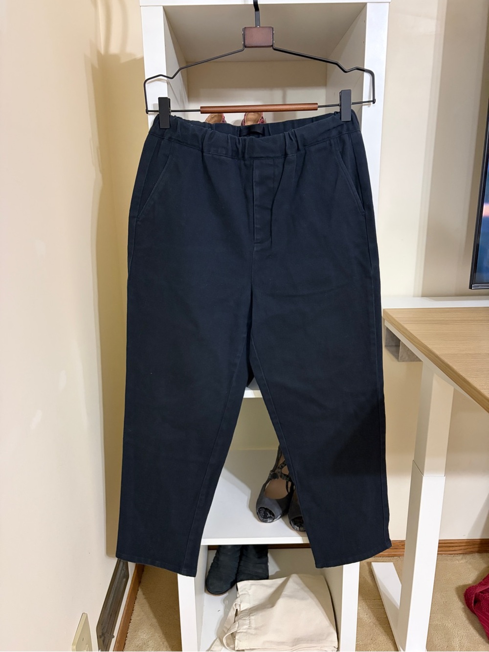 OAK + FORT Women's Black Chino Tapered Pants